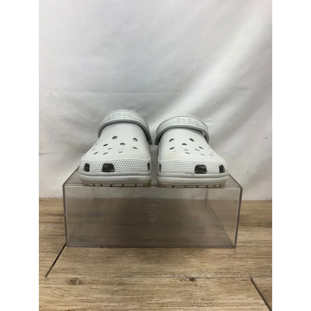 Crocs Classic Clogs Light Grey Mens 9 Womens 11 Slip On Shoes 10001-001